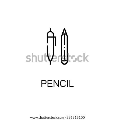 Pencil flat icon. Single high quality outline symbol of education for web design or mobile app. Thin line signs of Pencil for design logo, visit card, etc. Outline pictogram of Pencil