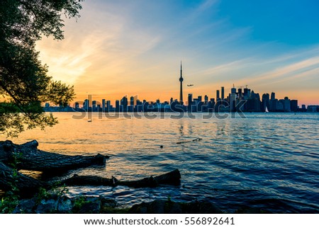 Toronto city skyline at Night, Ontario, Canada