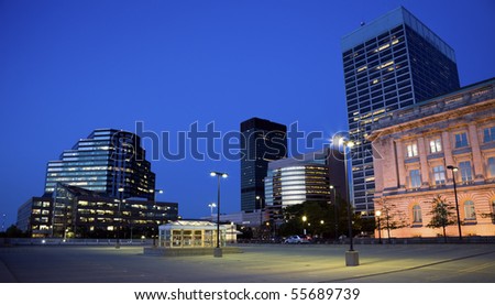 Cleveland buildings - seen late evening.
