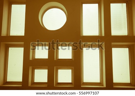 vintage circle, rectangle, square small windows