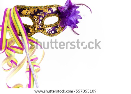 Carnival mask before a white background