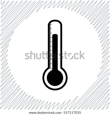 Thermometer vector icon - black  illustration