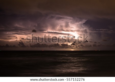 Thunderstorm over Miami Beach