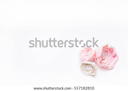 March 8 pink flowers on a white background