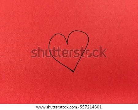 heart on red paper, valentines day