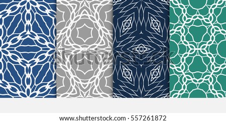 set of floral geometric lace ornament. Seamless vector illustration. Stylish graphic design. for wallpaper, invitation.
