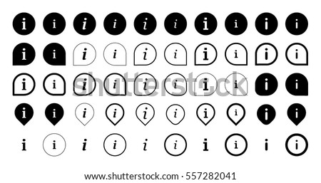 Information icons pack in vector. Info pin and label kit. Royalty-Free Stock Photo #557282041