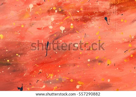 Abstract painted background, Red canvas background