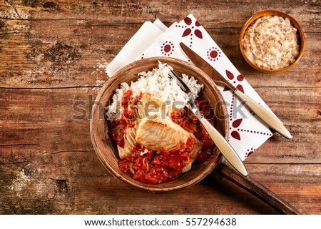 Spain Cod filet with rice and porridge