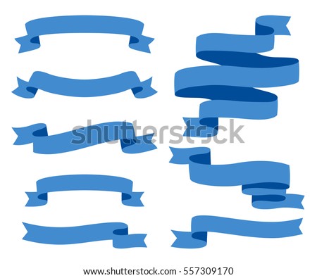 Collection of Ribbons - With blue ribbons - vector eps10