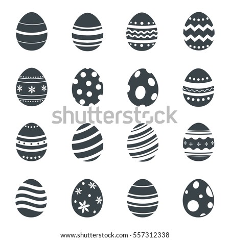 Easter eggs icons. Easter day festival. Vector illustration Royalty-Free Stock Photo #557312338