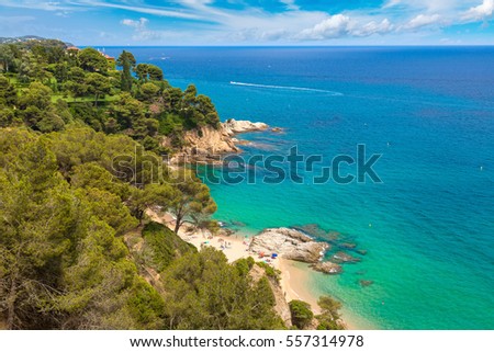 Rocks on the coast of Lloret de Mar in a beautiful summer day, Costa Brava, 

Catalonia, Spain