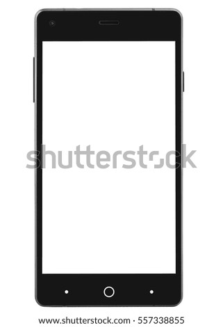 Tablet black on white background cutout isolated without screen side