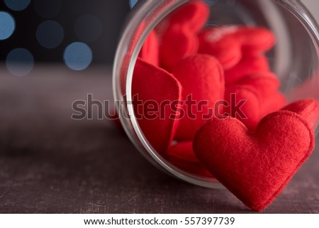 heart in the jar on table