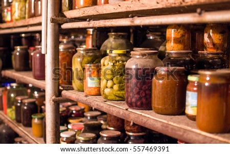 Grandma food jar background	