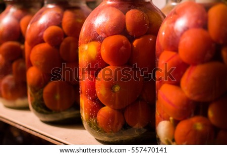 Grandma food tomatos jar background