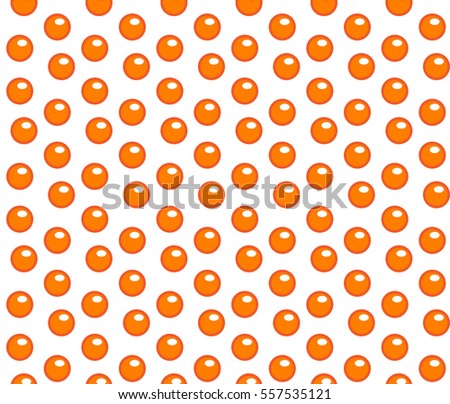 Red caviar seamless pattern. Roe endless background, texture, wallpaper. Vector illustration