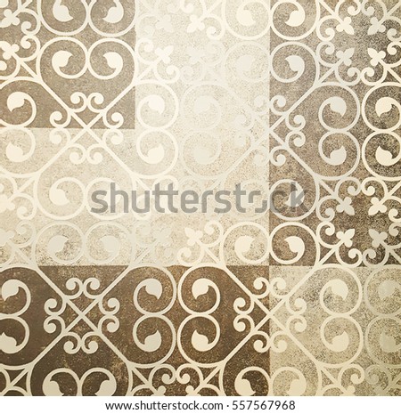 Background and texture with Ancient tile pattern