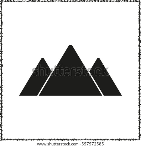 mountains  - black vector icon