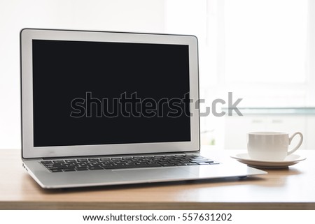 Laptop at the desk