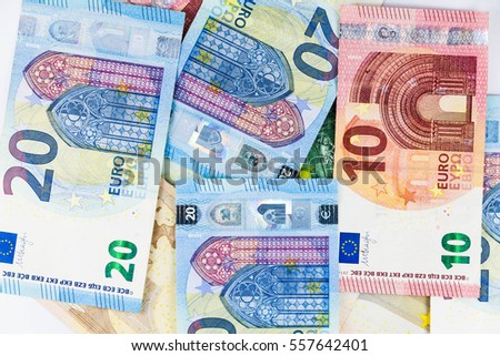 Multiple Europe Euro Currency as background texture