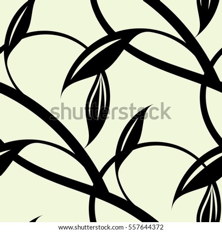 Continuous pattern of intertwining black vines. Vector illustration