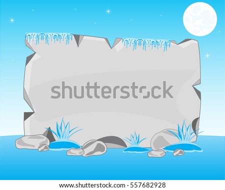 Stone plate in winter