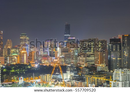 Bangkok city light at dusk prime time