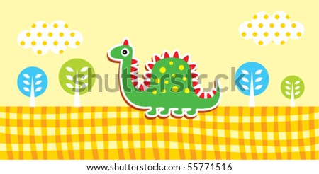 happy garden dinosaur