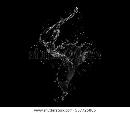 Water Splash On Black Background