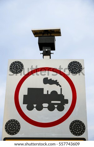 Signs warning train