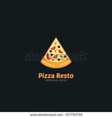 Pizza restaurant Logo Design Vector. Flat Style