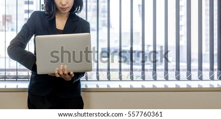 Businessman using the laptop pc