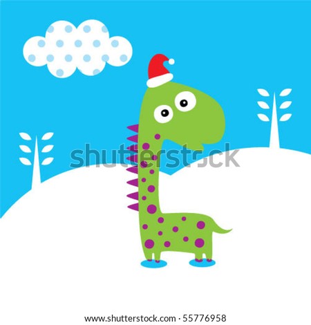 happy dinosaur winter