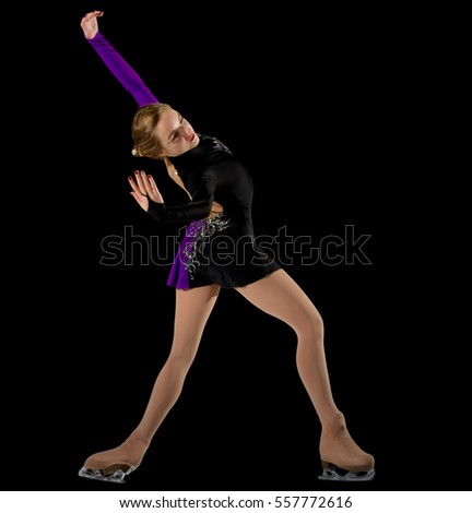 Young girl figure skater (isolated ver)