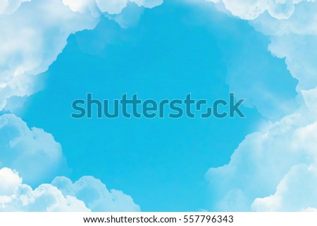 flight over white clouds under blue sky background, seamless loop ready animation 