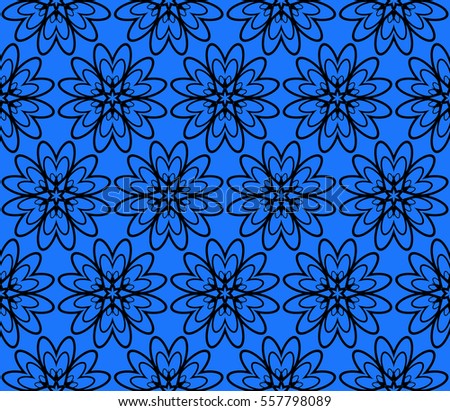 modern floral seamless pattern background. Luxury texture for wallpaper, invitation. Vector illustration. black, blue color.