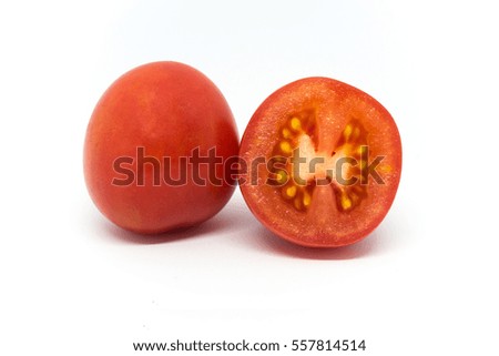 Fresh red tomatoes  on white background.