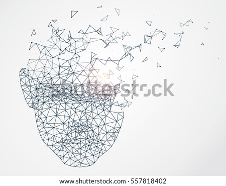 Lines connected to thinkers, symbolizing the meaning of artificial intelligence. Royalty-Free Stock Photo #557818402