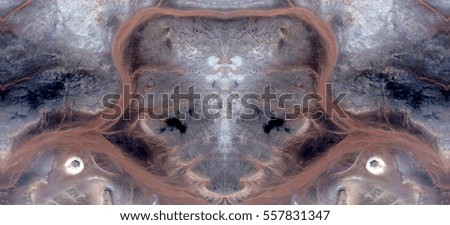 Beings connected, Tribute to Dalí, abstract symmetrical photograph of the deserts of Africa from the air, aerial view, abstract expressionism, mirror effect, symmetry, kaleidoscopic