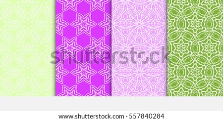 set of seamless lace floral background. decorative texture for wallpaper, invitation. Vector illustration. color.