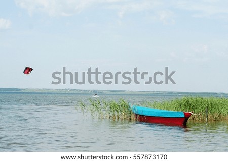 Wooden boat on the Lake