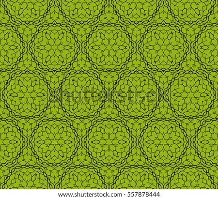 green color floral seamless ornament. vector illustration