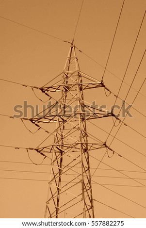 electric power under sky, closeup of photo