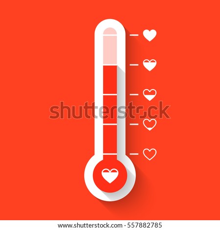 Love thermometer Valentines Day card element vector illustration Royalty-Free Stock Photo #557882785