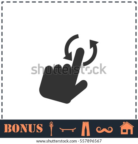 Rotate Smartphone or Cellular Phone or Tablet icon flat. Simple vector symbol and bonus icon
