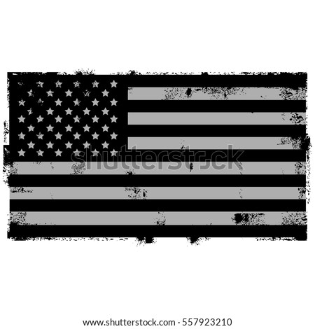 Grunge Black American flag
