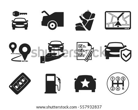 Car rental icons set Royalty-Free Stock Photo #557932837