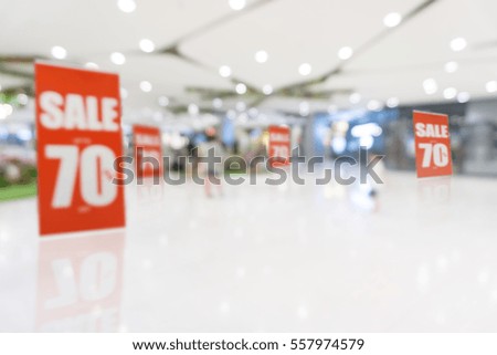 Big Sale 70 % at store blur background.