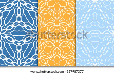 set of seamless pattern. floral ornament. Creative Vector illustration. for design invitation, background, wallpaper